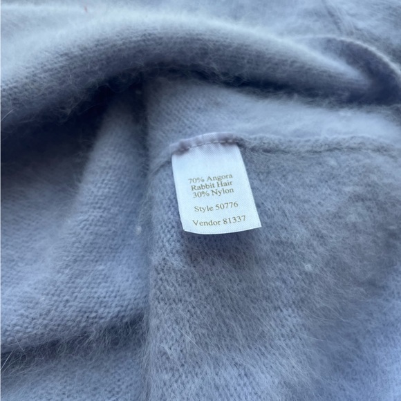 Calson Mock Neck Short Sleeve Angora Sweater Top - Picture 6 of 6